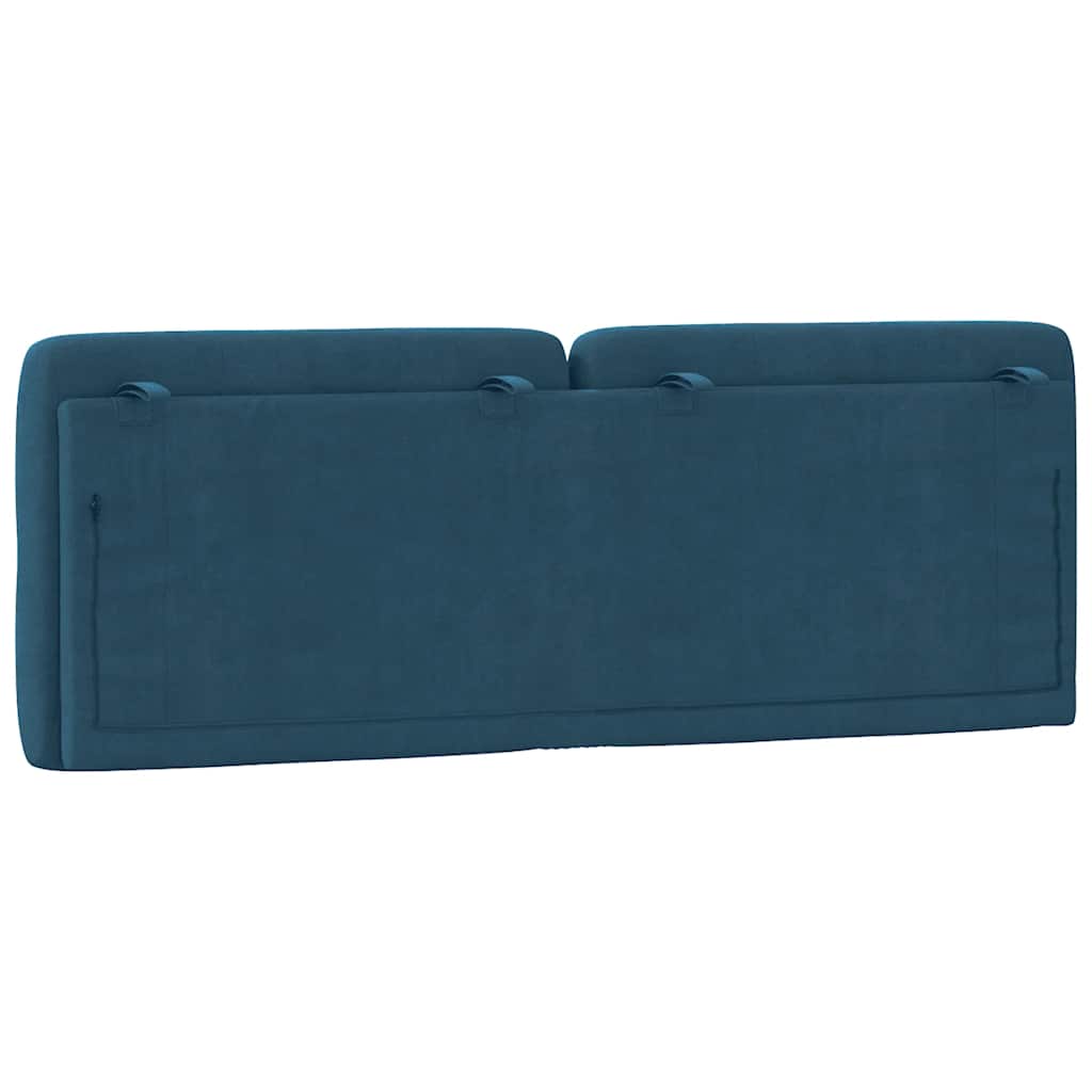 Coussin de tête de lit bleu 140 cm velours - XIOS