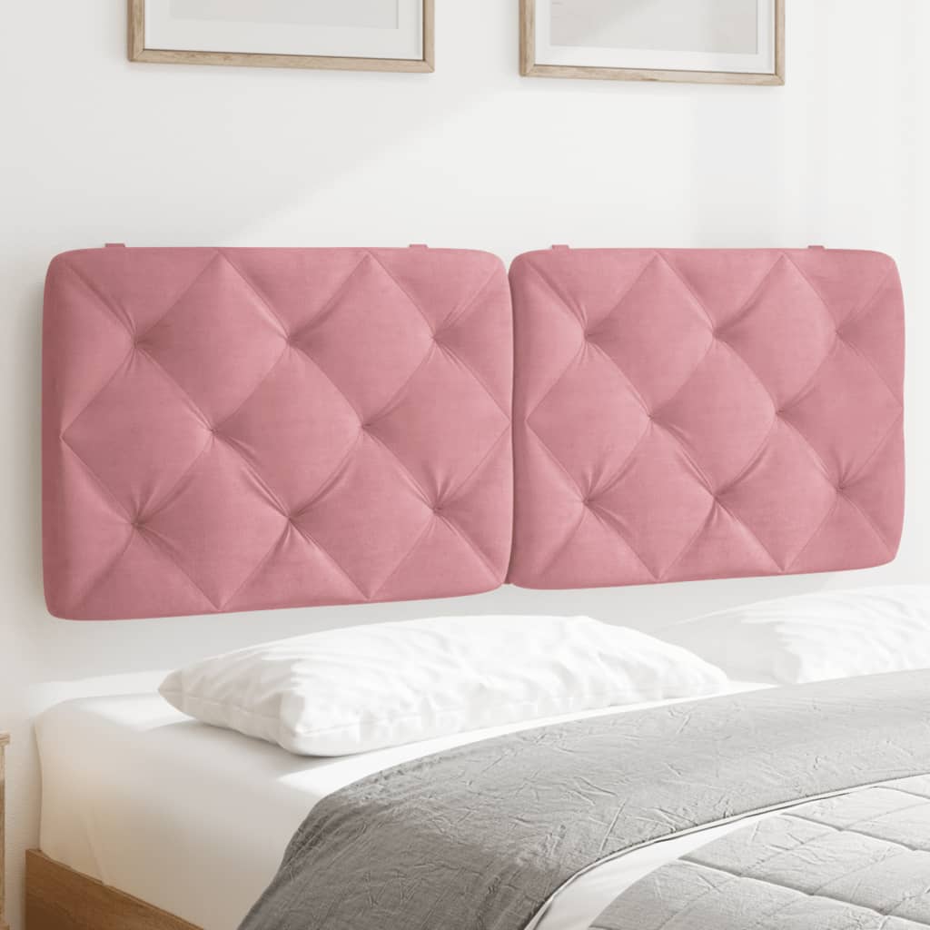 Coussin de tête de lit rose 140 cm velours - XIOS