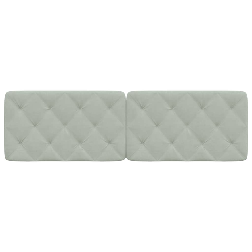 Coussin de tête de lit gris clair 160 cm velours - XIOS