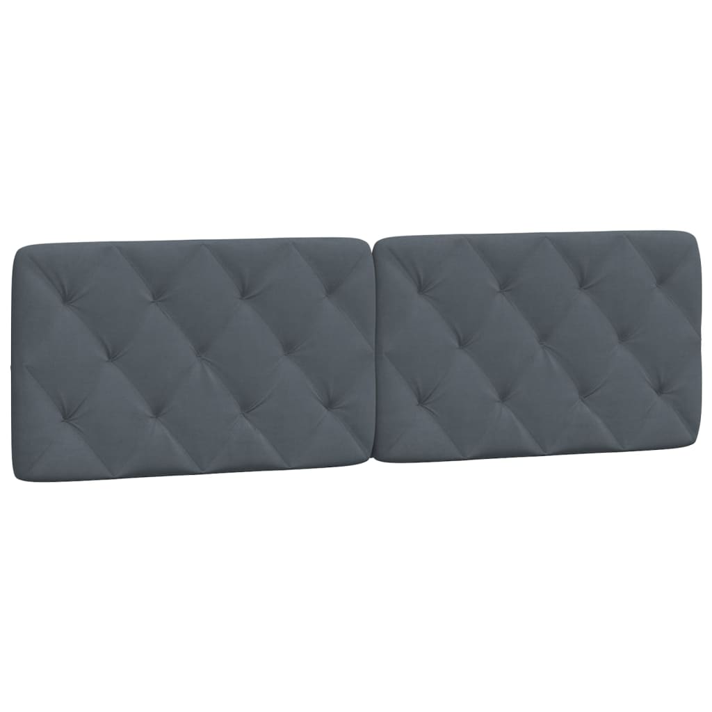 Coussin de tête de lit gris foncé 160 cm velours - XIOS