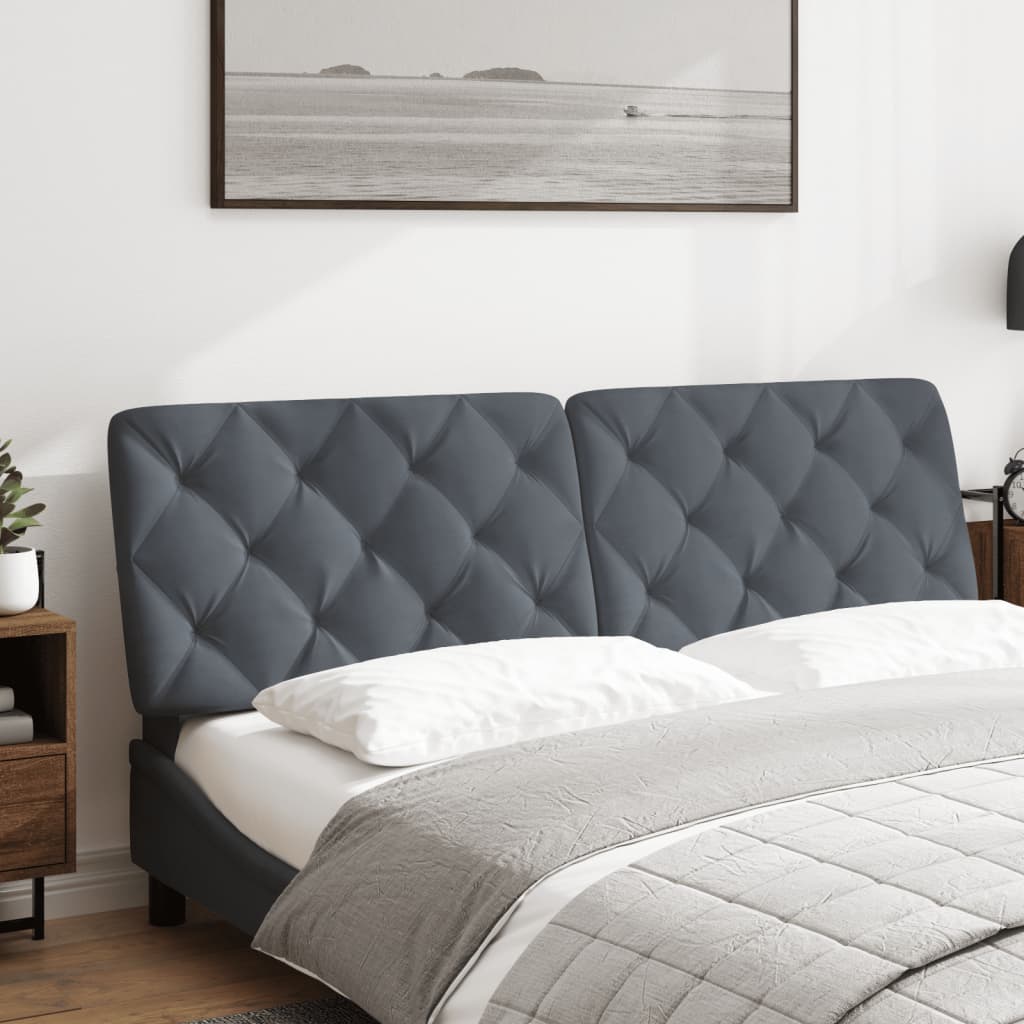 Coussin de tête de lit gris foncé 160 cm velours - XIOS