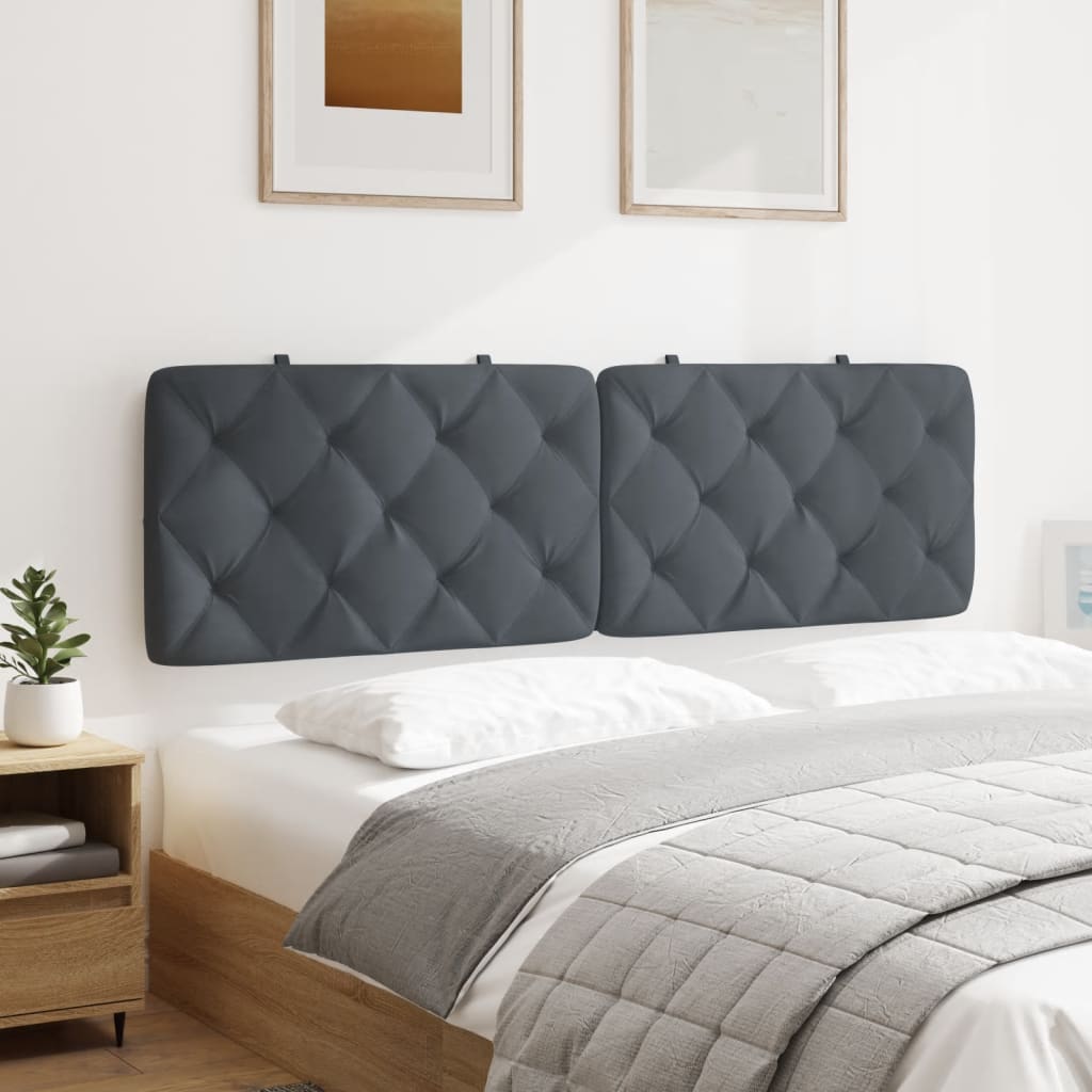 Coussin de tête de lit gris foncé 160 cm velours - XIOS