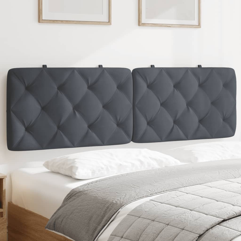 Coussin de tête de lit gris foncé 160 cm velours - XIOS