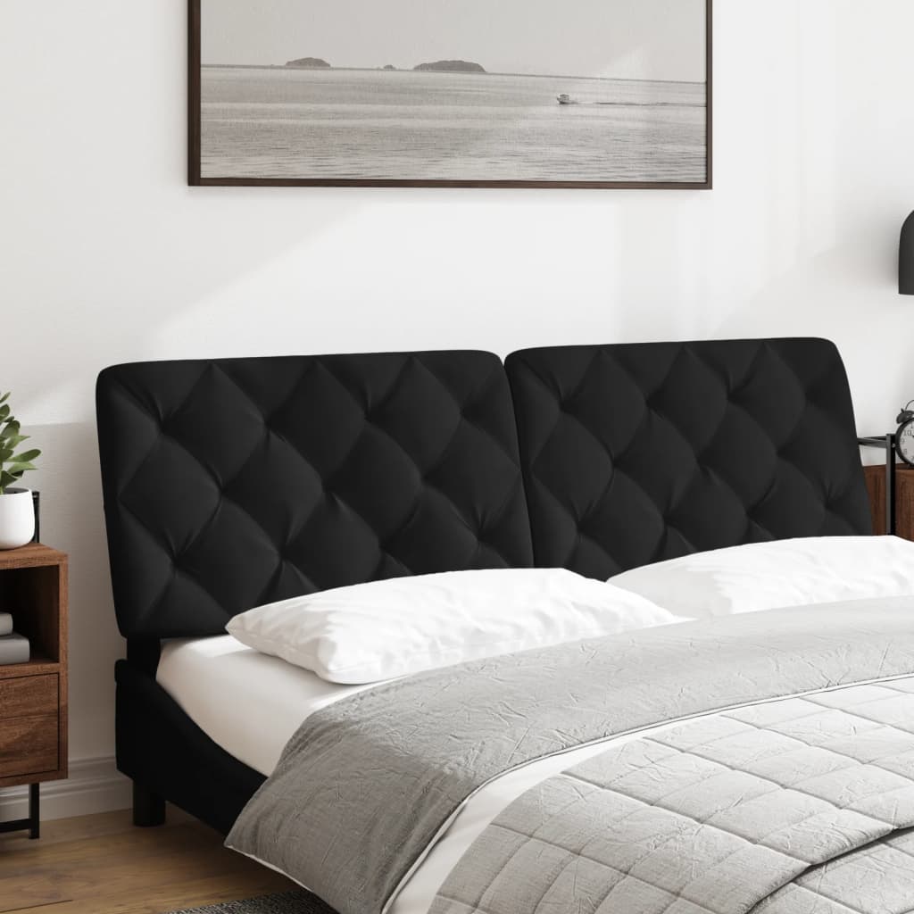 Coussin de tête de lit noir 160 cm velours - XIOS