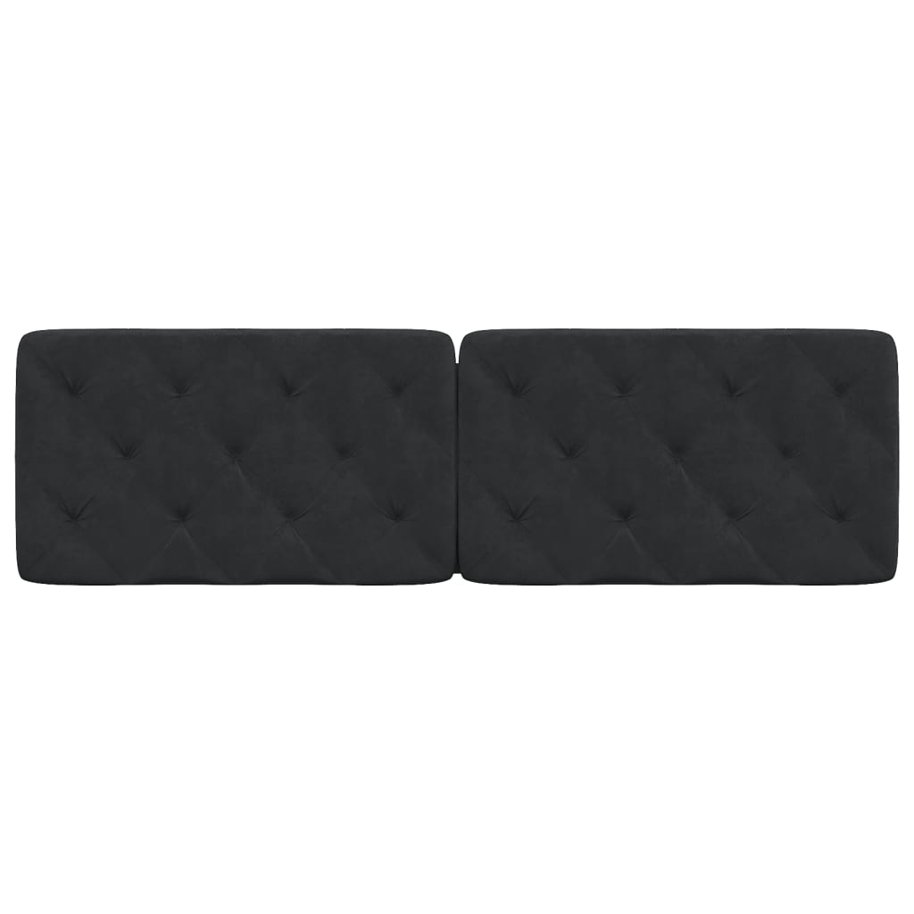 Coussin de tête de lit noir 160 cm velours - XIOS