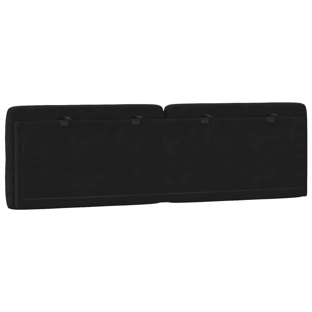 Coussin de tête de lit noir 160 cm velours - XIOS