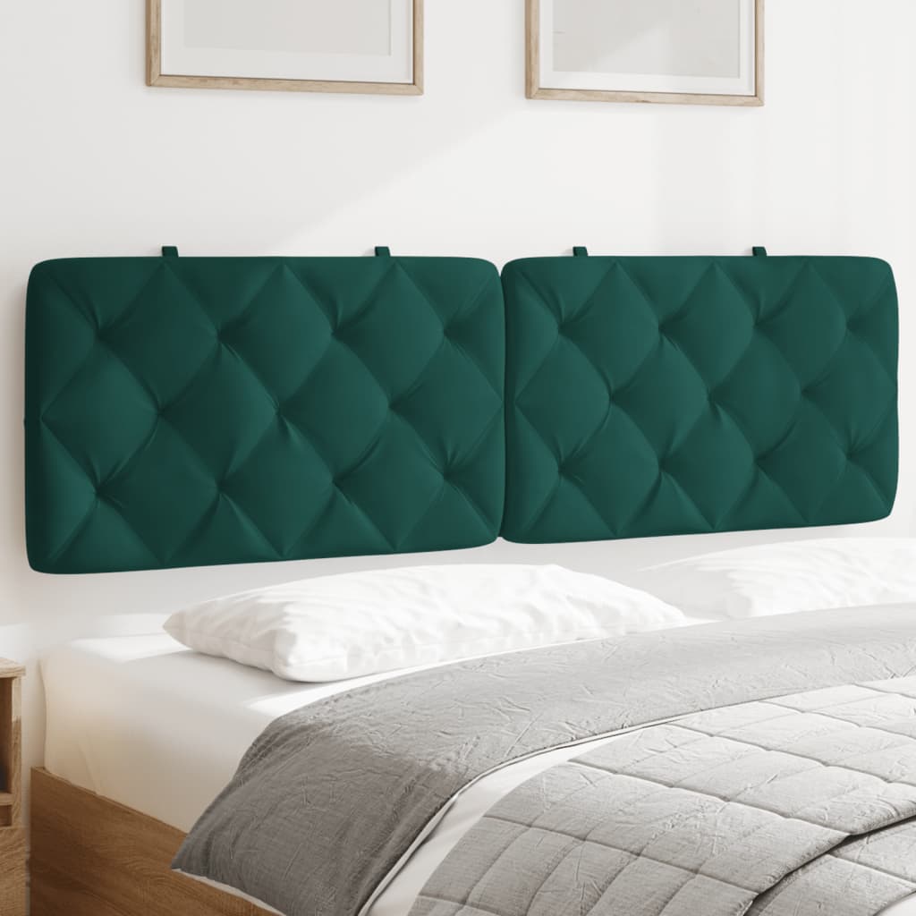 Coussin de tête de lit vert foncé 160 cm velours - XIOS