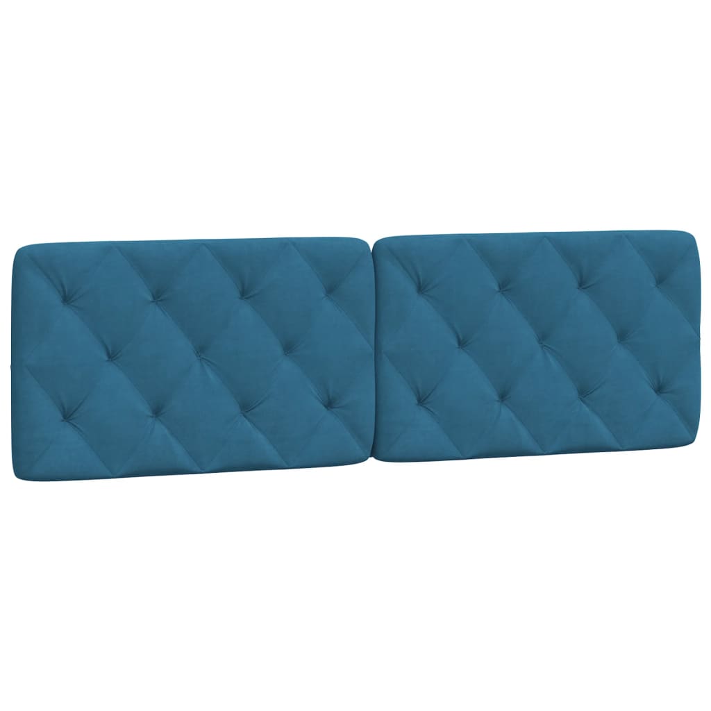 Coussin de tête de lit bleu 160 cm velours - XIOS