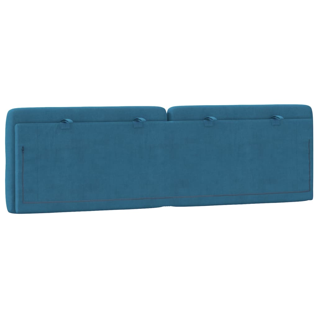 Coussin de tête de lit bleu 160 cm velours - XIOS
