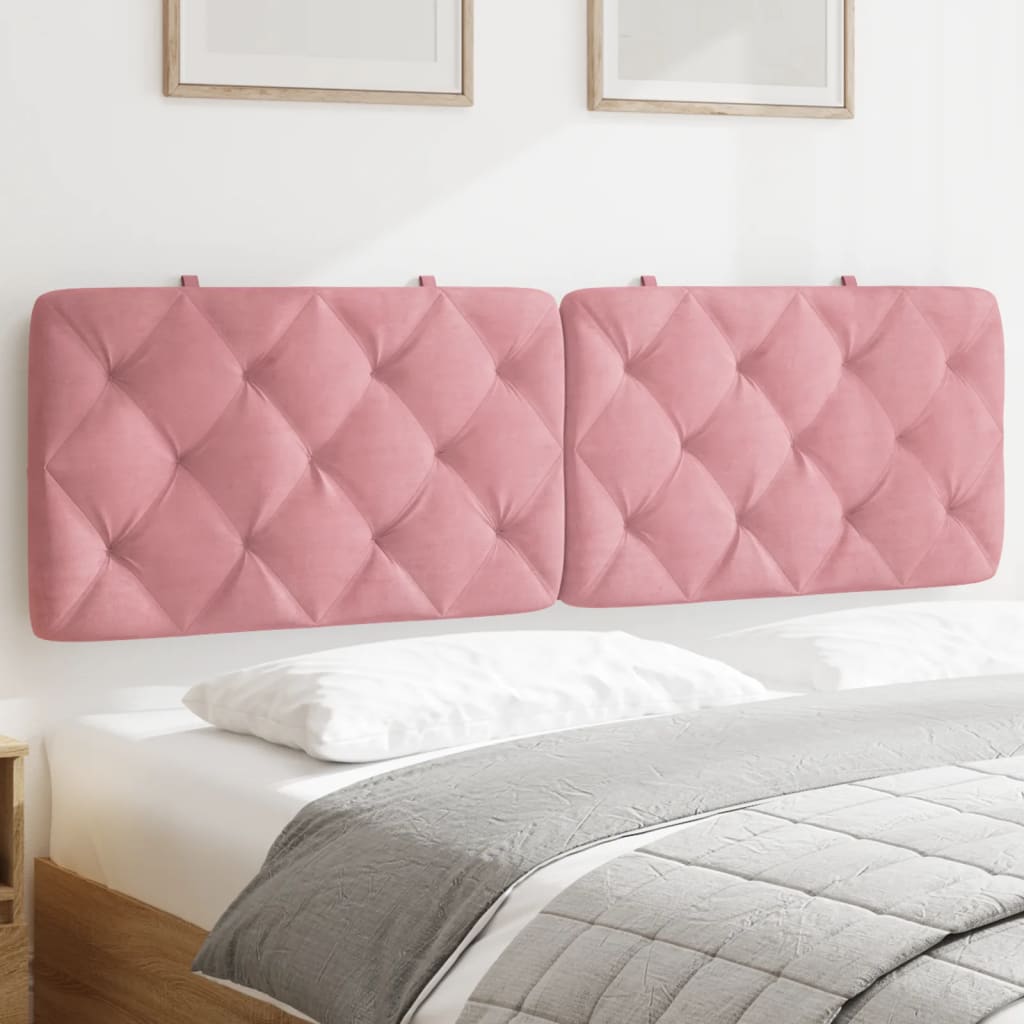 Coussin de tête de lit rose 160 cm velours - XIOS