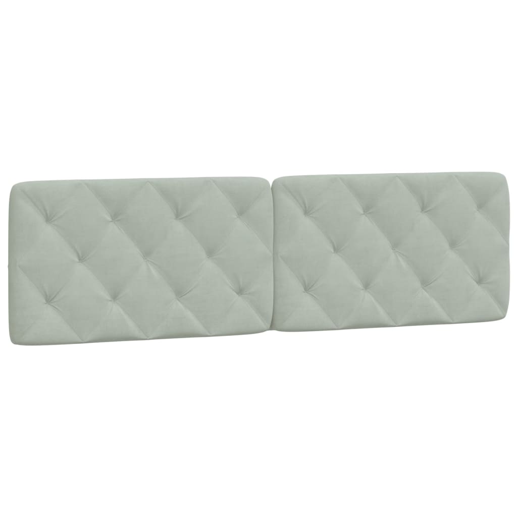 Coussin de tête de lit gris clair 180 cm velours - XIOS
