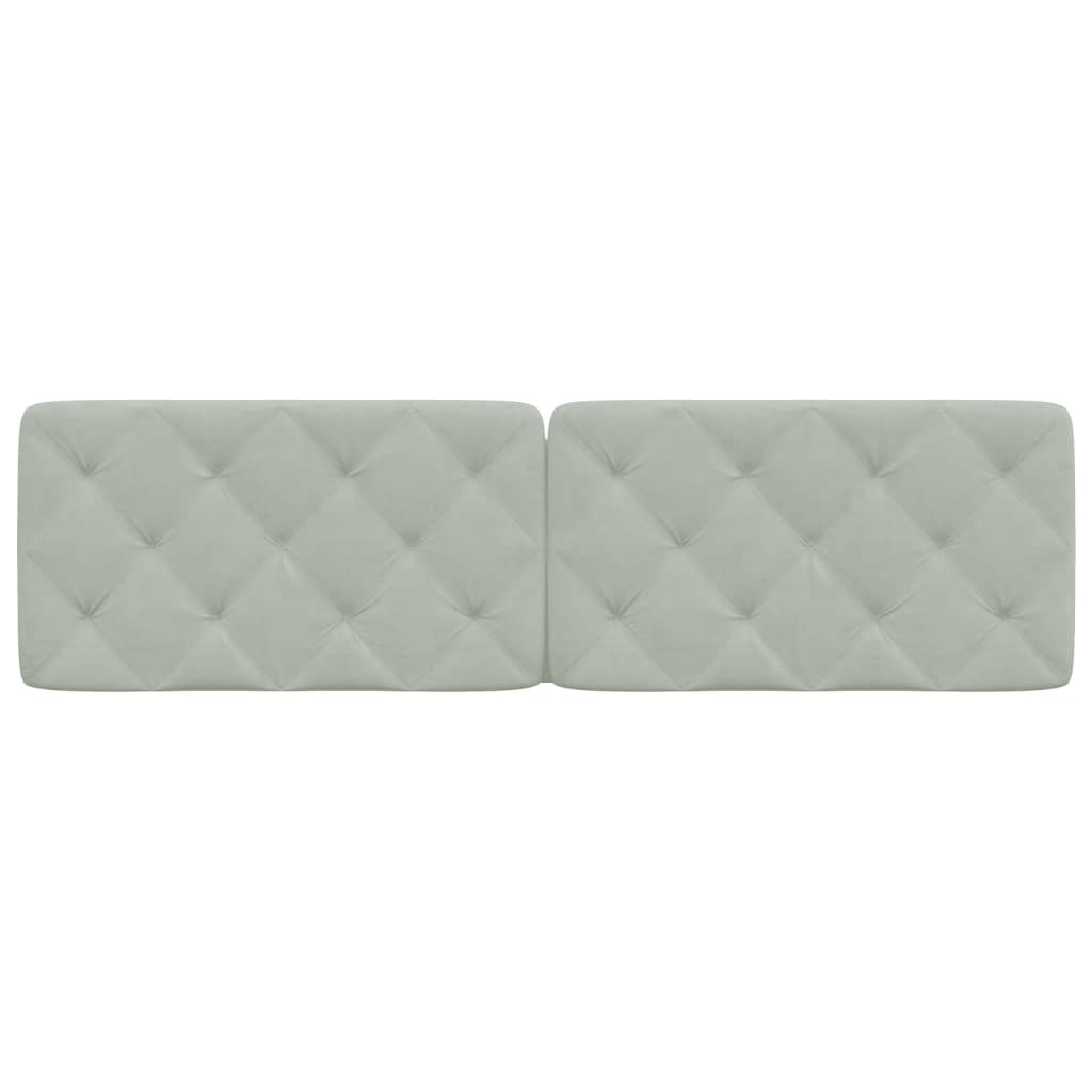 Coussin de tête de lit gris clair 180 cm velours - XIOS