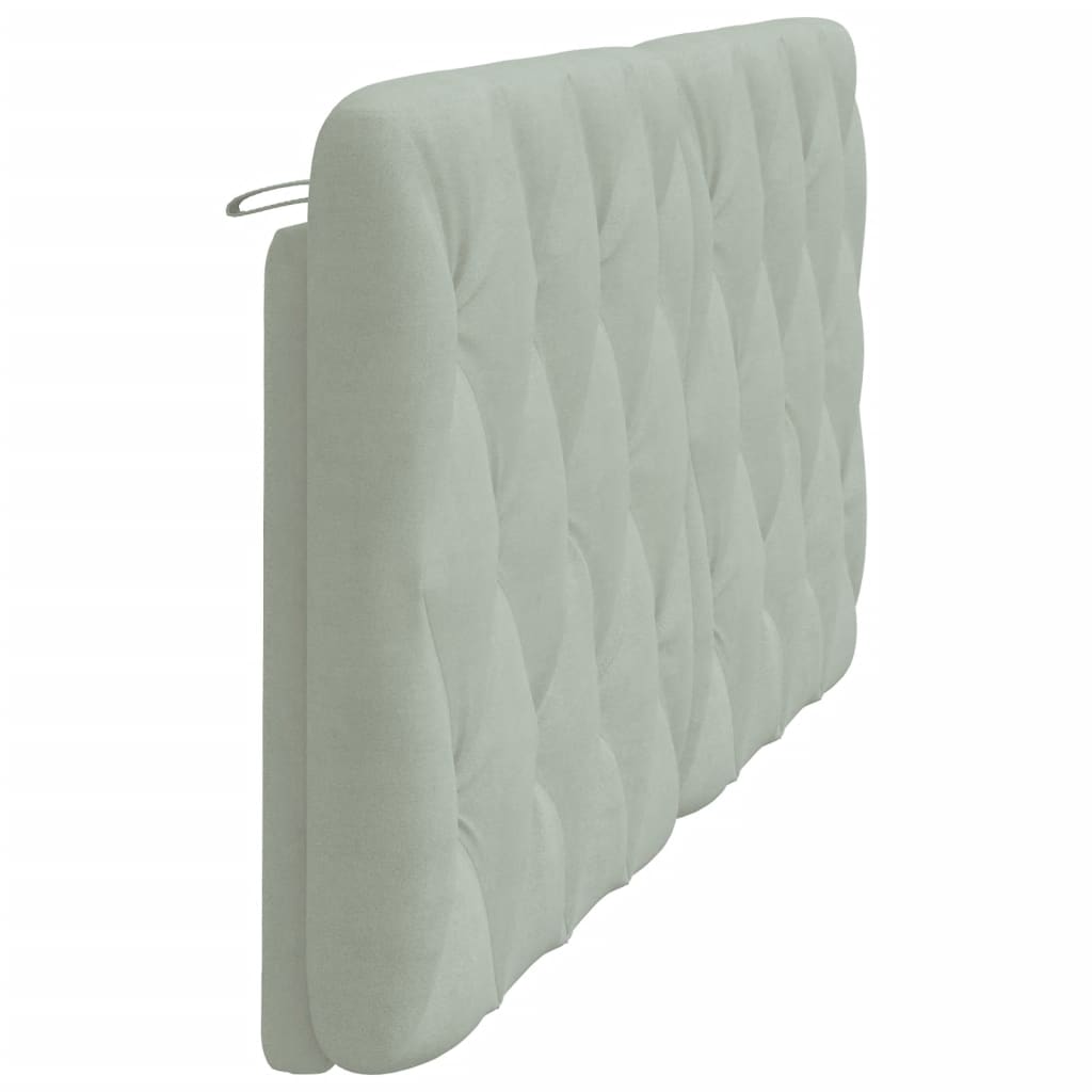 Coussin de tête de lit gris clair 180 cm velours - XIOS