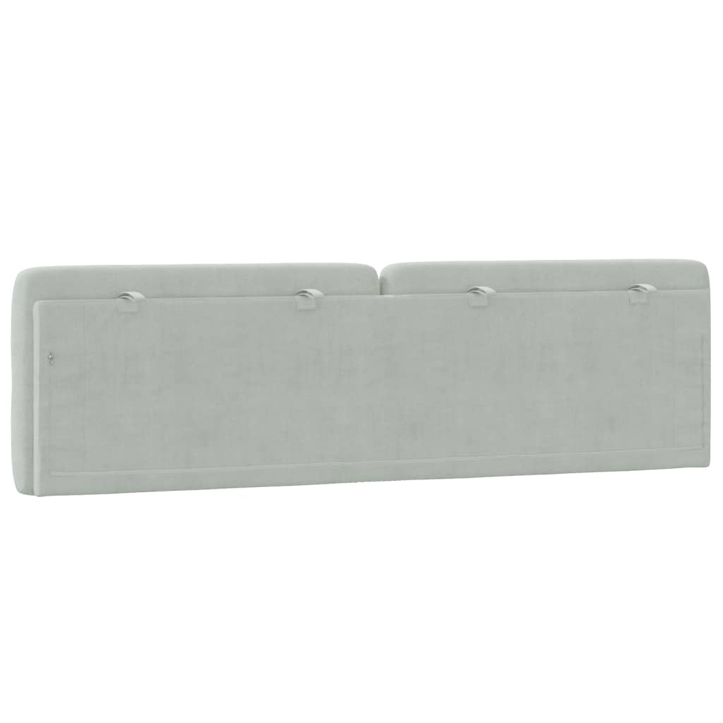Coussin de tête de lit gris clair 180 cm velours - XIOS