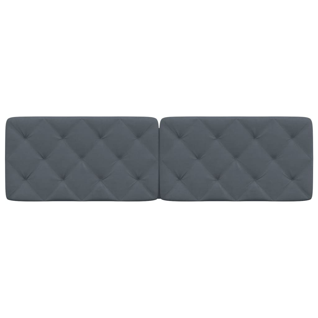 Coussin de tête de lit gris foncé 180 cm velours - XIOS