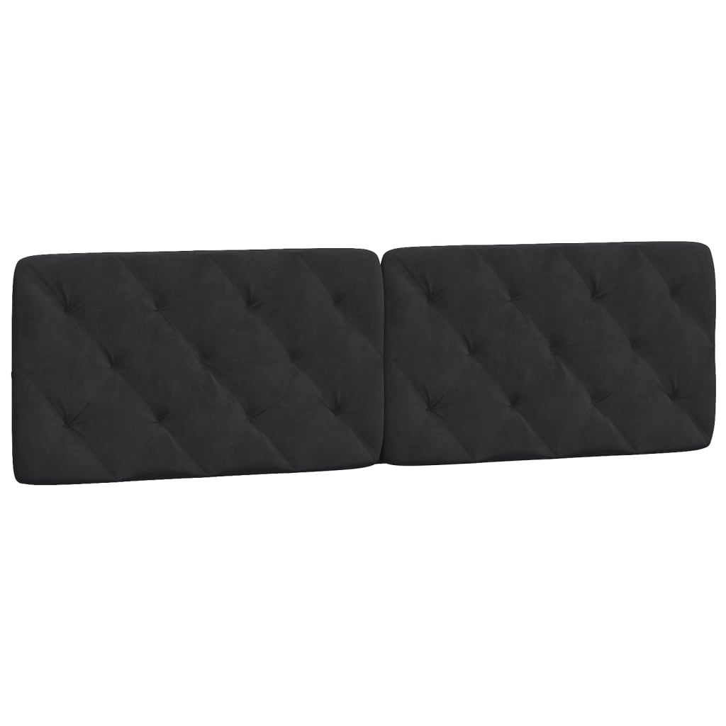 Coussin de tête de lit noir 180 cm velours - XIOS