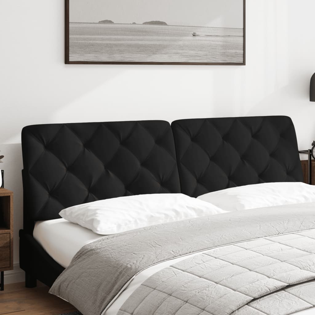 Coussin de tête de lit noir 180 cm velours - XIOS