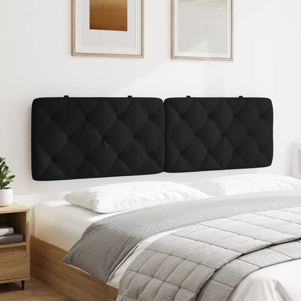 Coussin de tête de lit noir 180 cm velours - XIOS