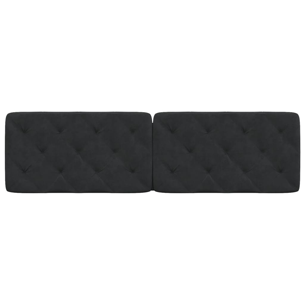 Coussin de tête de lit noir 180 cm velours - XIOS