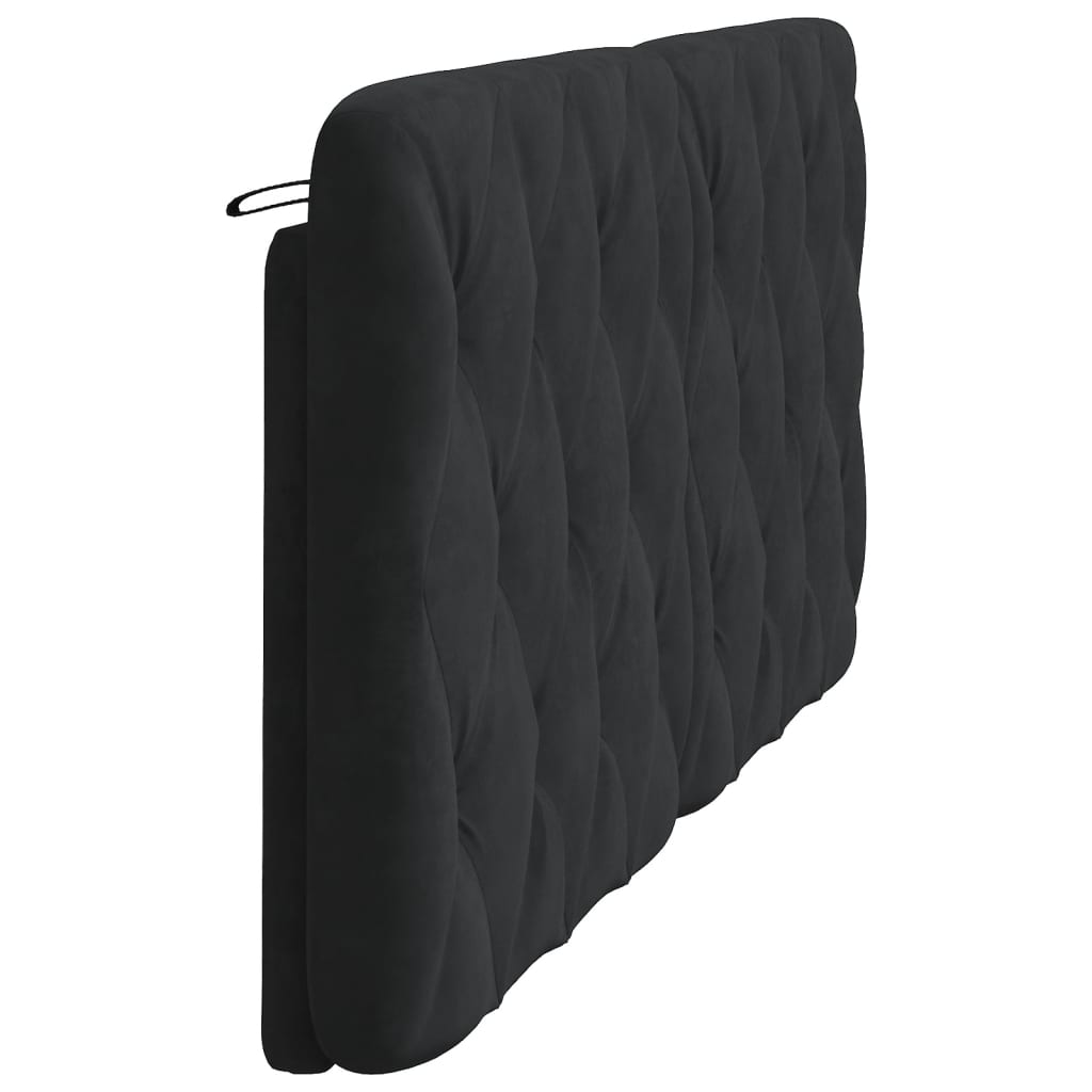 Coussin de tête de lit noir 180 cm velours - XIOS