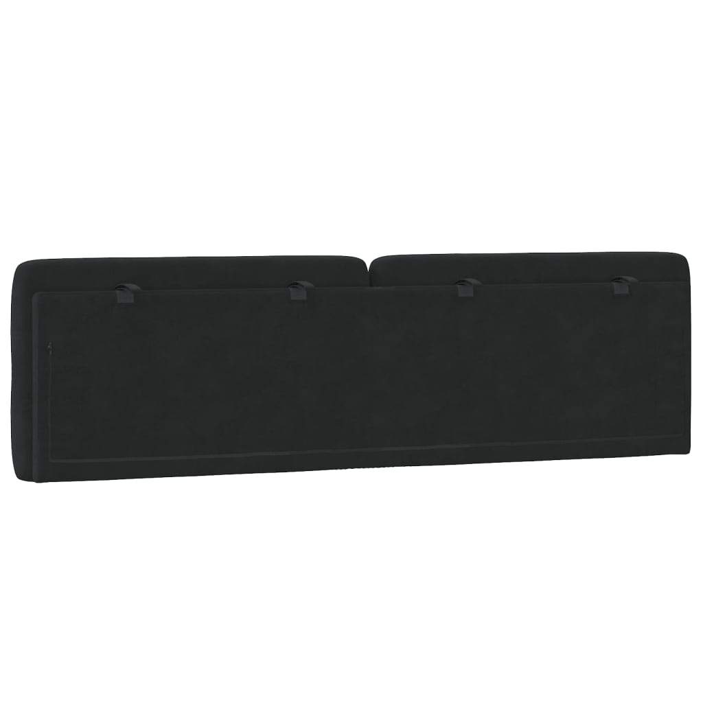 Coussin de tête de lit noir 180 cm velours - XIOS