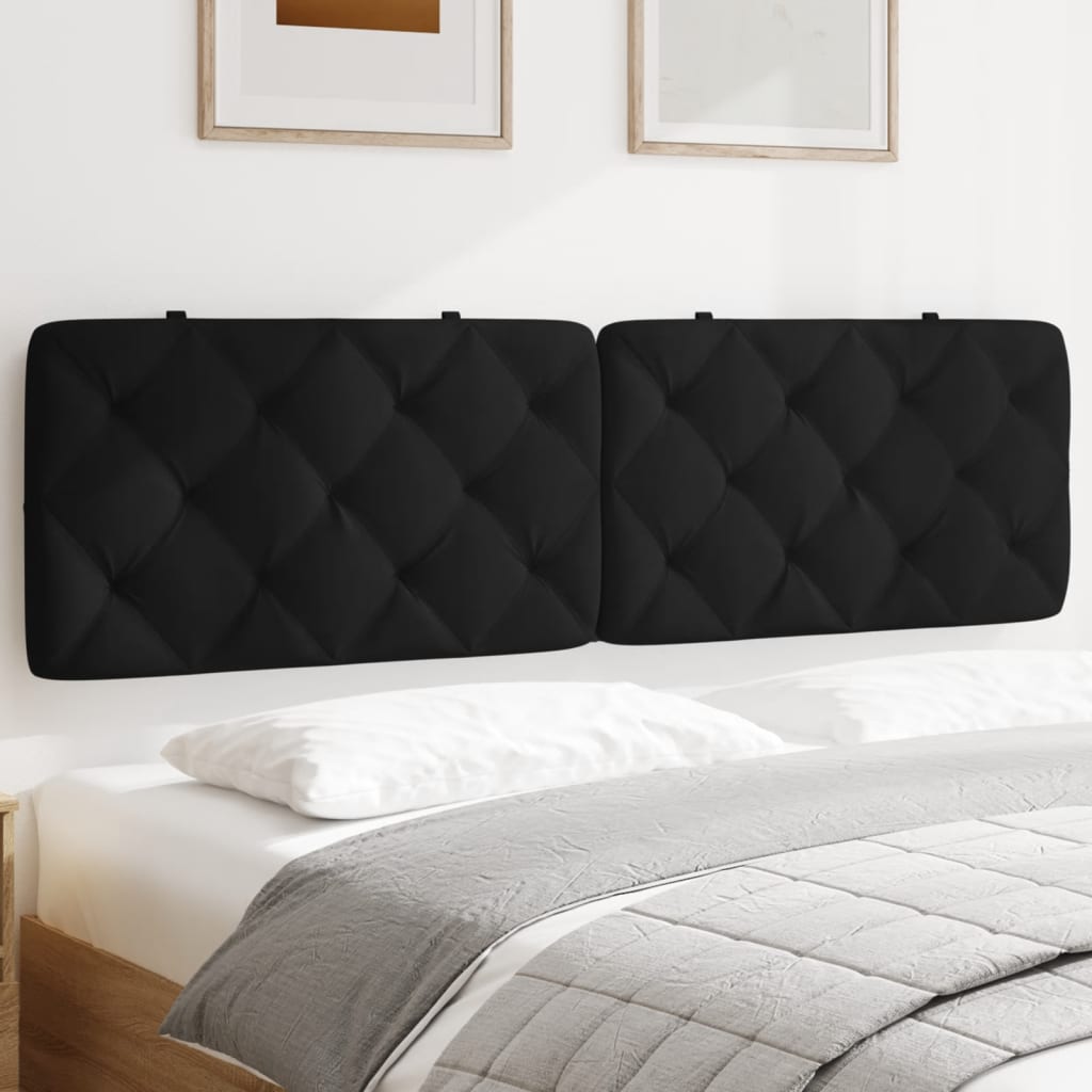 Coussin de tête de lit noir 180 cm velours - XIOS