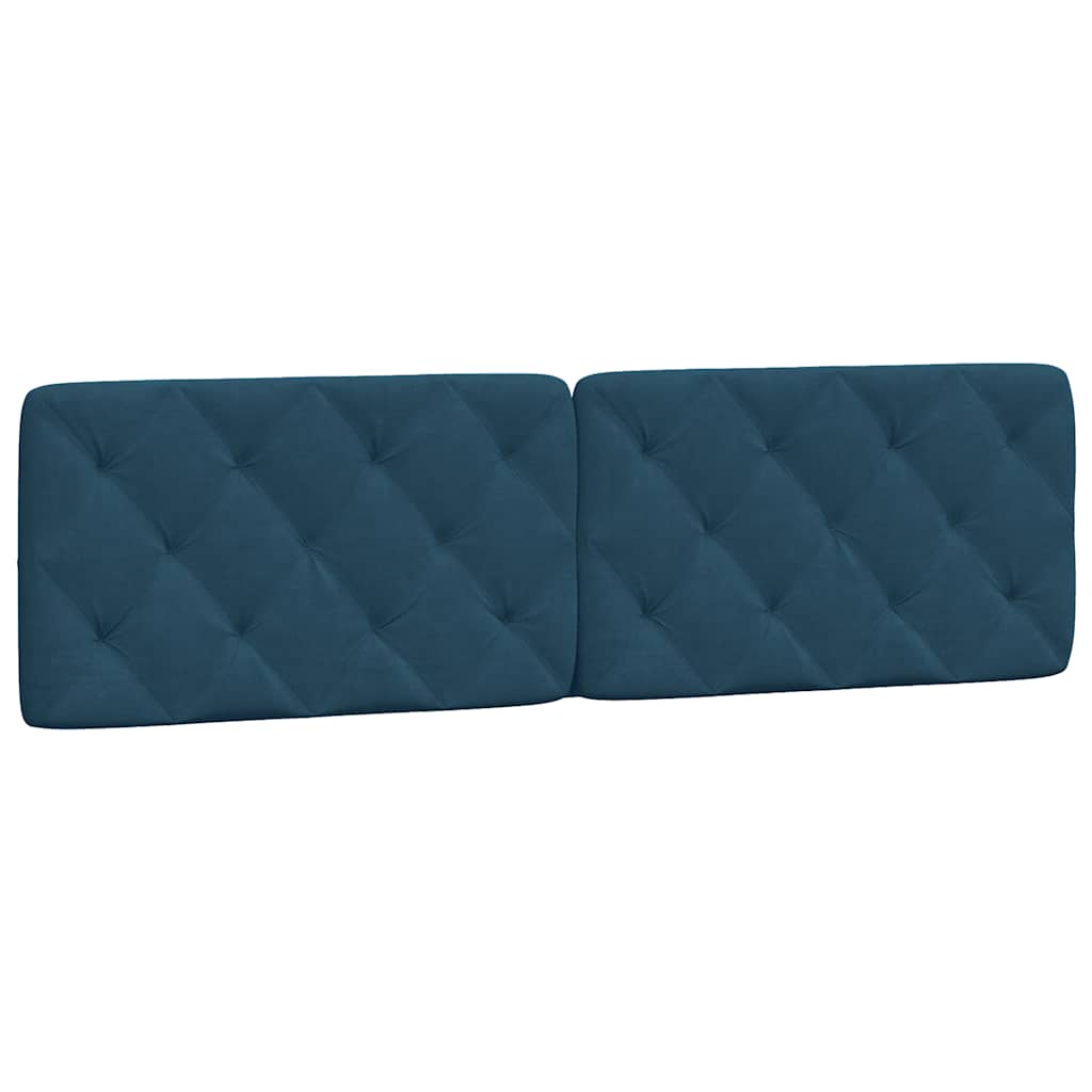 Coussin de tête de lit bleu 180 cm velours - XIOS