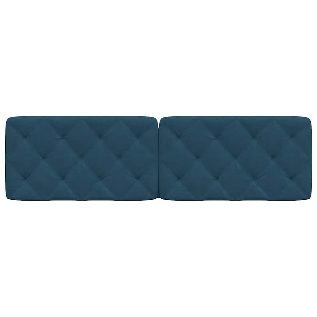 Coussin de tête de lit bleu 180 cm velours - XIOS