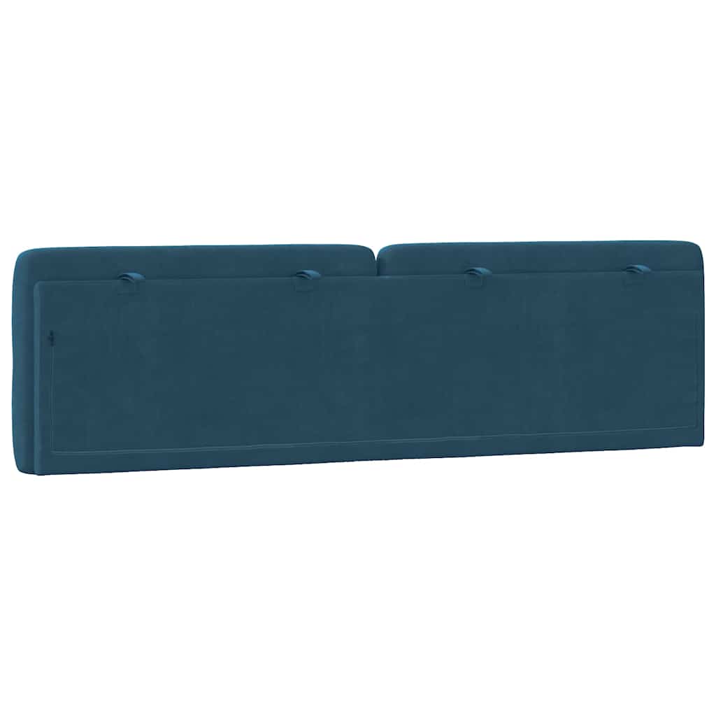 Coussin de tête de lit bleu 180 cm velours - XIOS