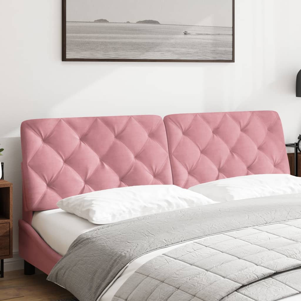 Coussin de tête de lit rose 180 cm velours - XIOS