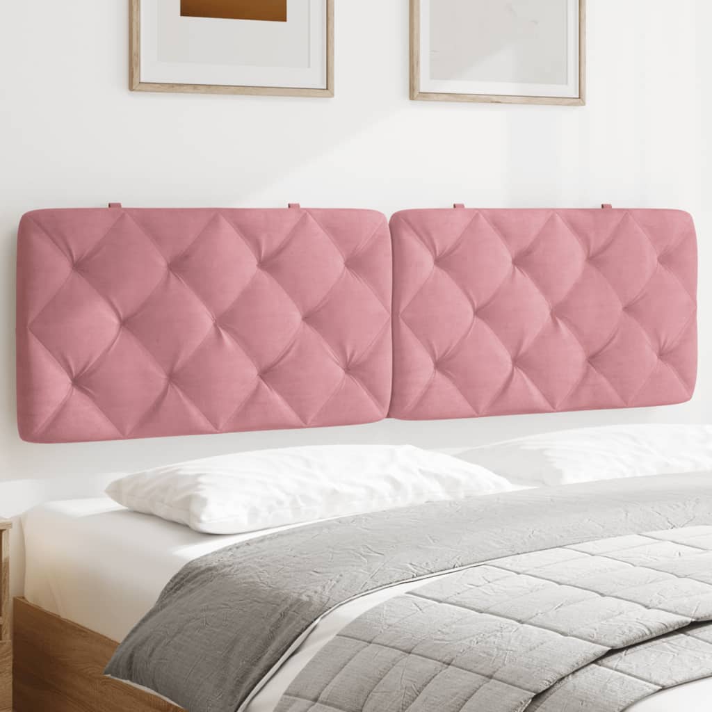 Coussin de tête de lit rose 180 cm velours - XIOS