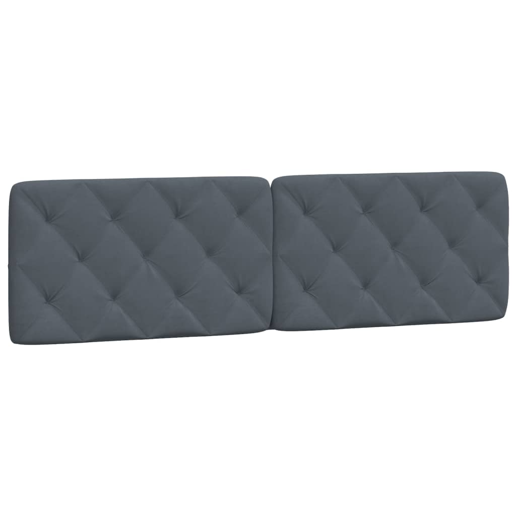 Coussin de tête de lit gris foncé 183 cm velours - XIOS