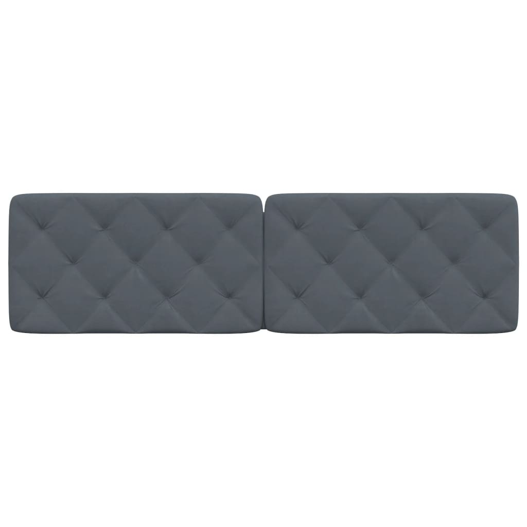 Coussin de tête de lit gris foncé 183 cm velours - XIOS