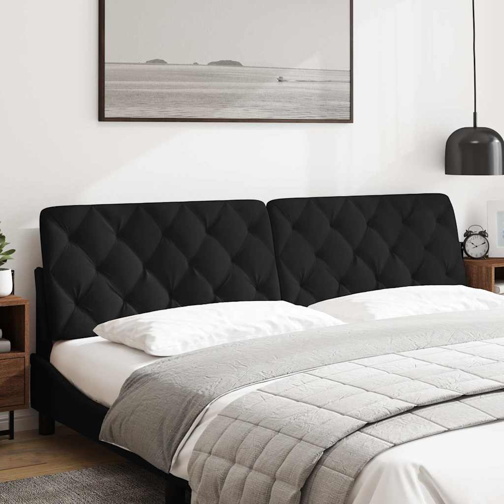 Coussin de tête de lit noir 200 cm velours - XIOS