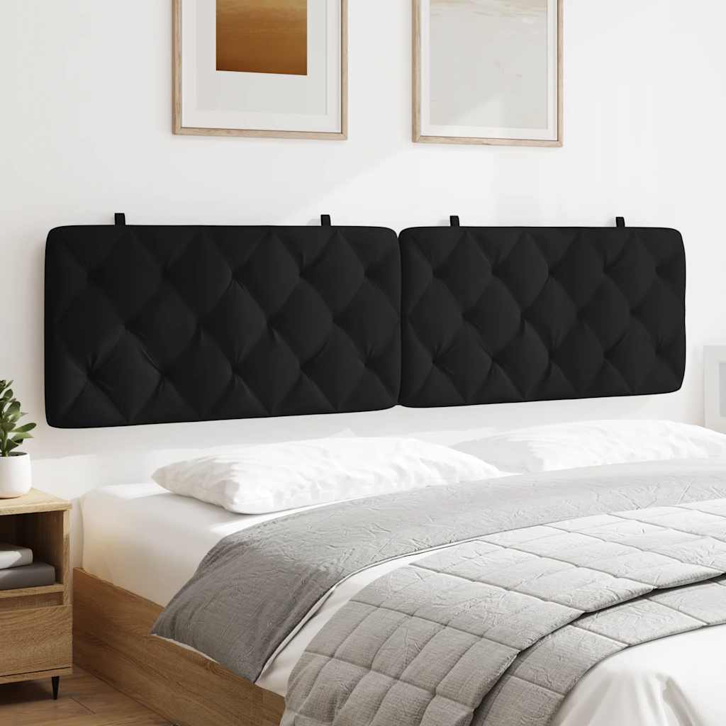 Coussin de tête de lit noir 200 cm velours - XIOS