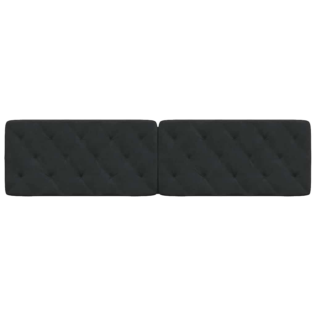 Coussin de tête de lit noir 200 cm velours - XIOS
