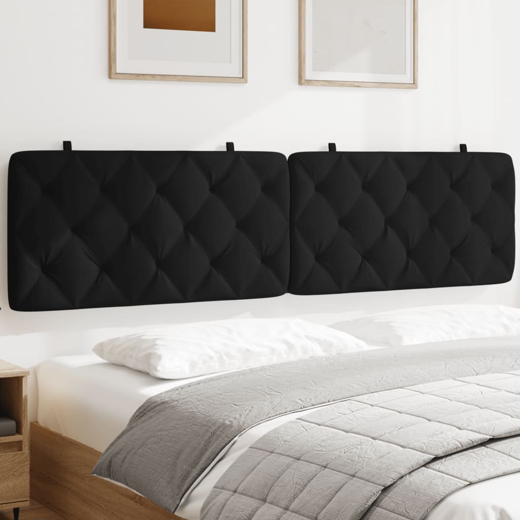 Coussin de tête de lit noir 200 cm velours - XIOS