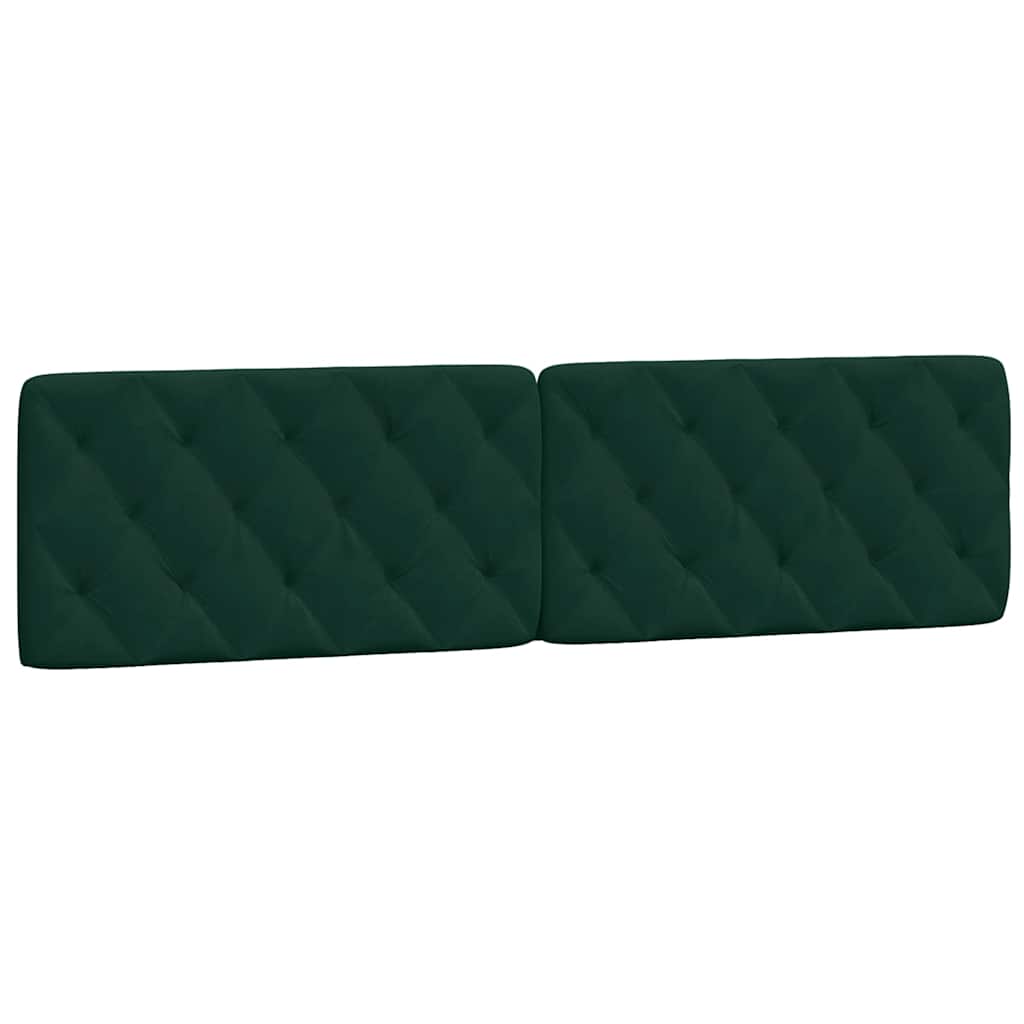 Coussin de tête de lit vert foncé 200 cm velours - XIOS
