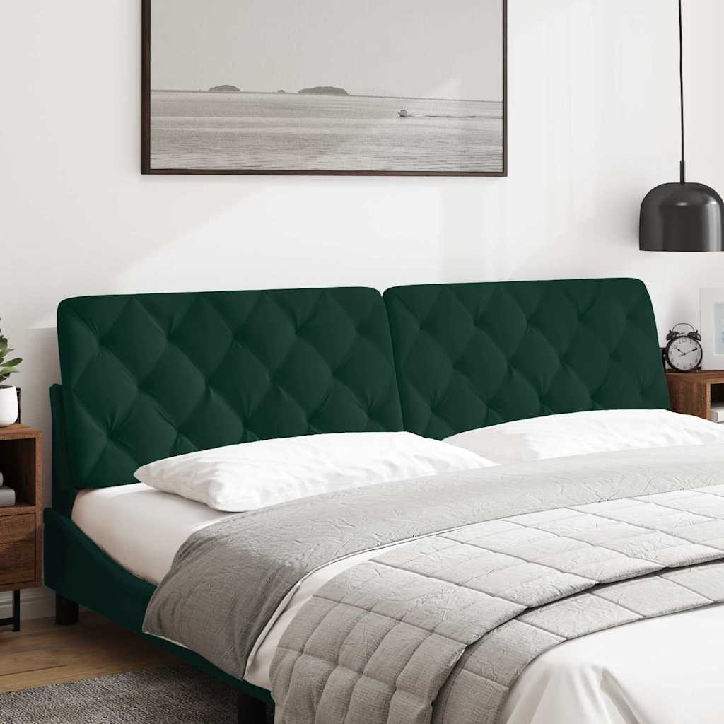 Coussin de tête de lit vert foncé 200 cm velours - XIOS