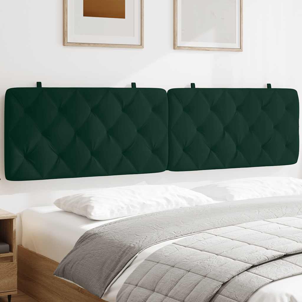Coussin de tête de lit vert foncé 200 cm velours - XIOS