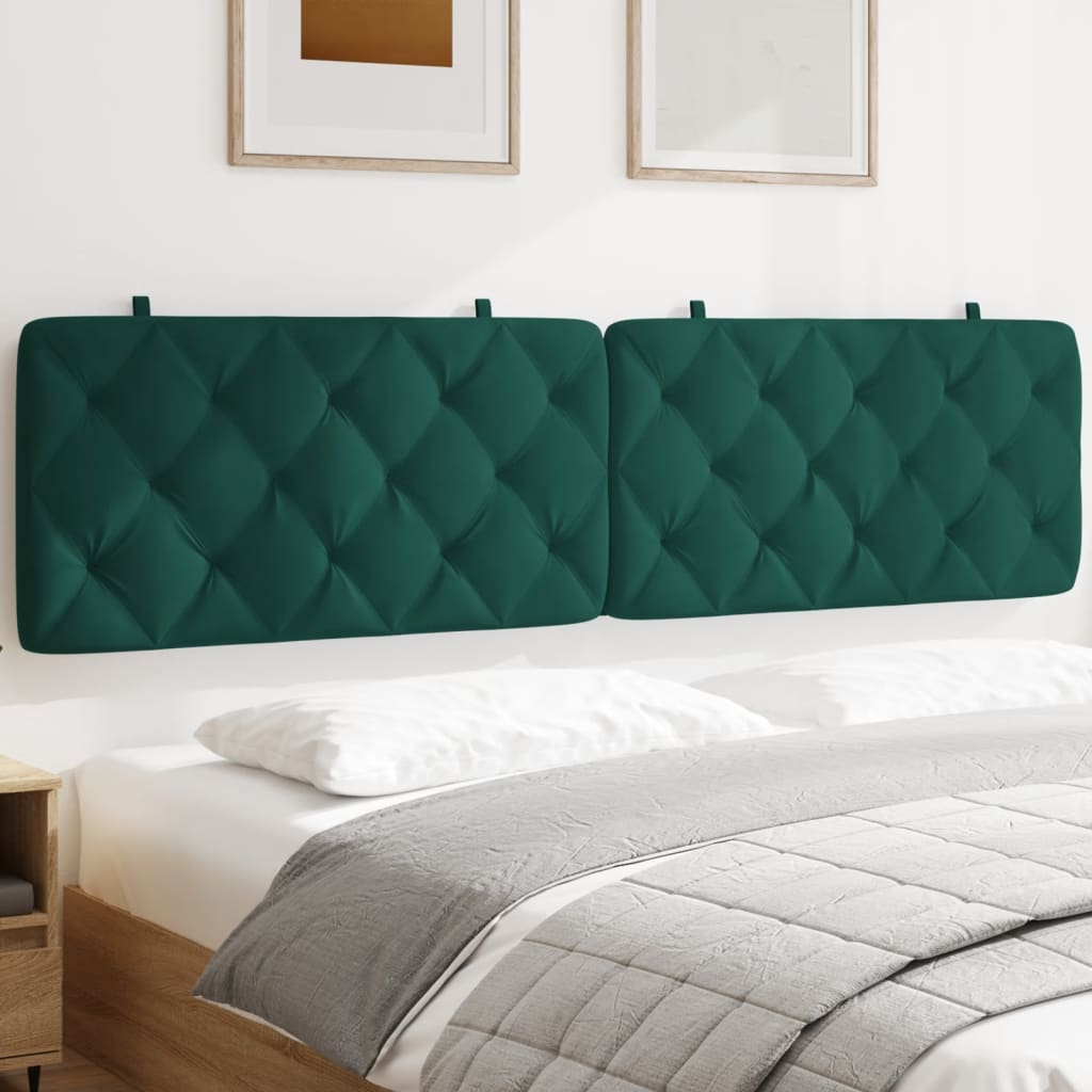 Coussin de tête de lit vert foncé 200 cm velours - XIOS