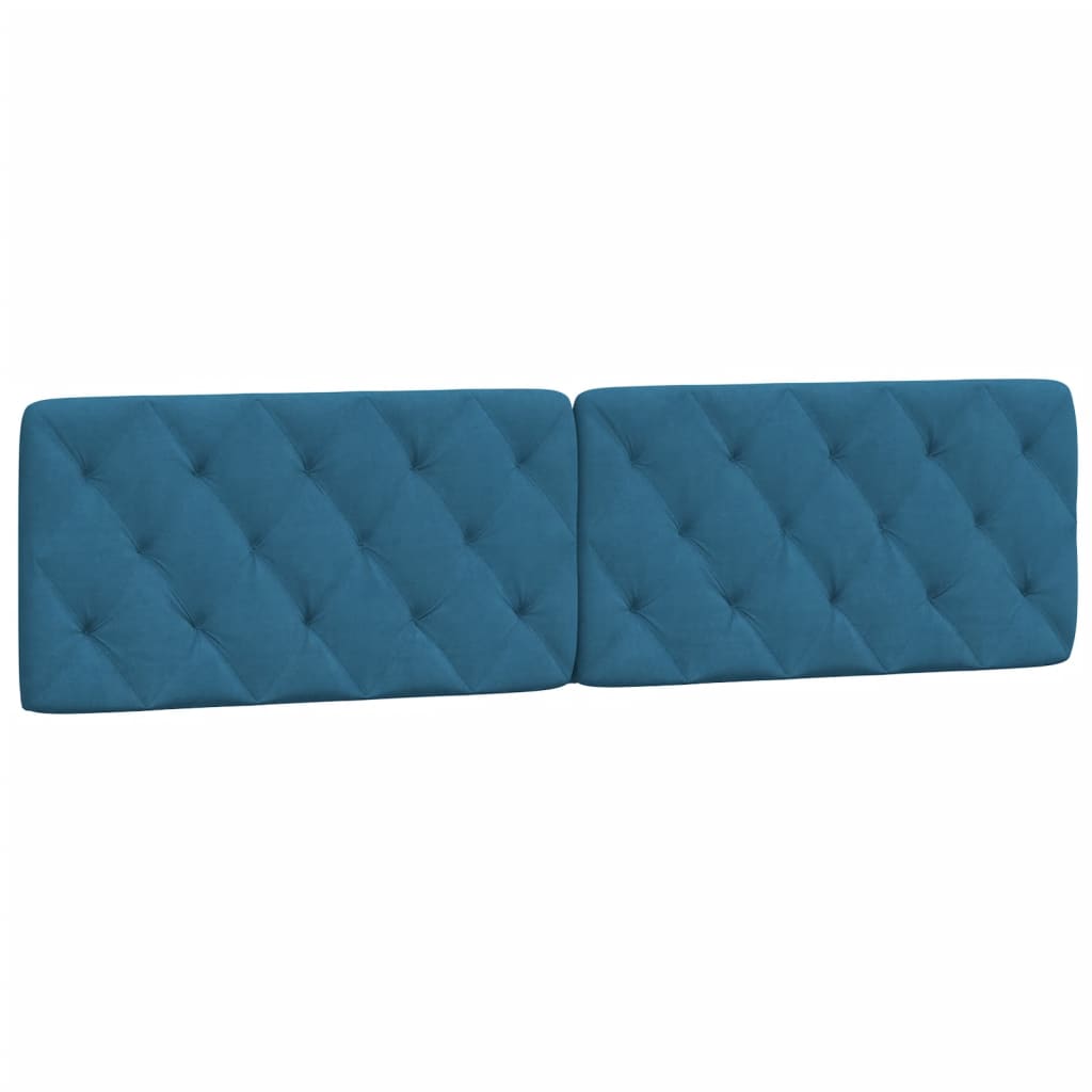 Coussin de tête de lit bleu 200 cm velours - XIOS