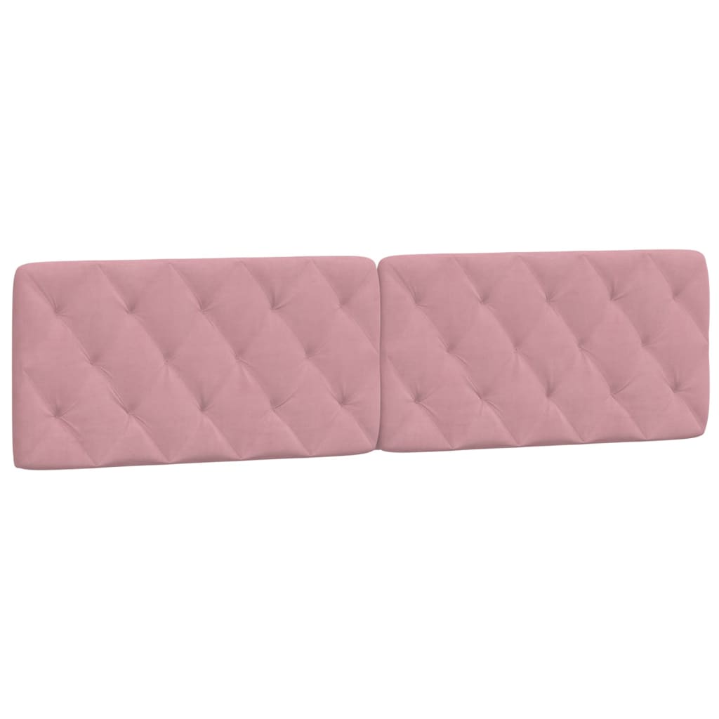 Coussin de tête de lit rose 200 cm velours - XIOS