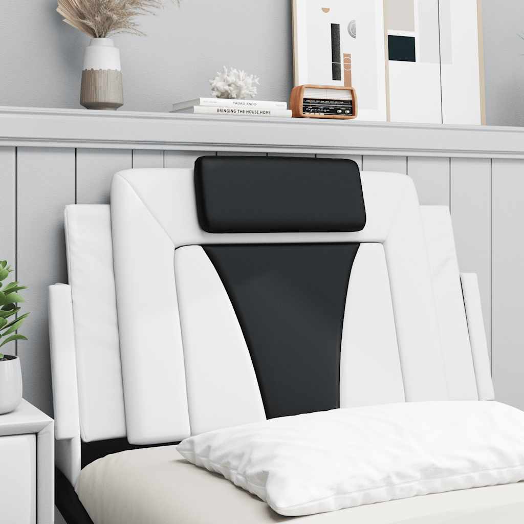 Coussin de tête de lit Viana noir et blanc 90 cm similicuir - XIOS