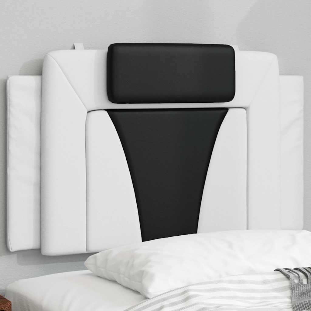 Coussin de tête de lit Viana noir et blanc 90 cm similicuir - XIOS