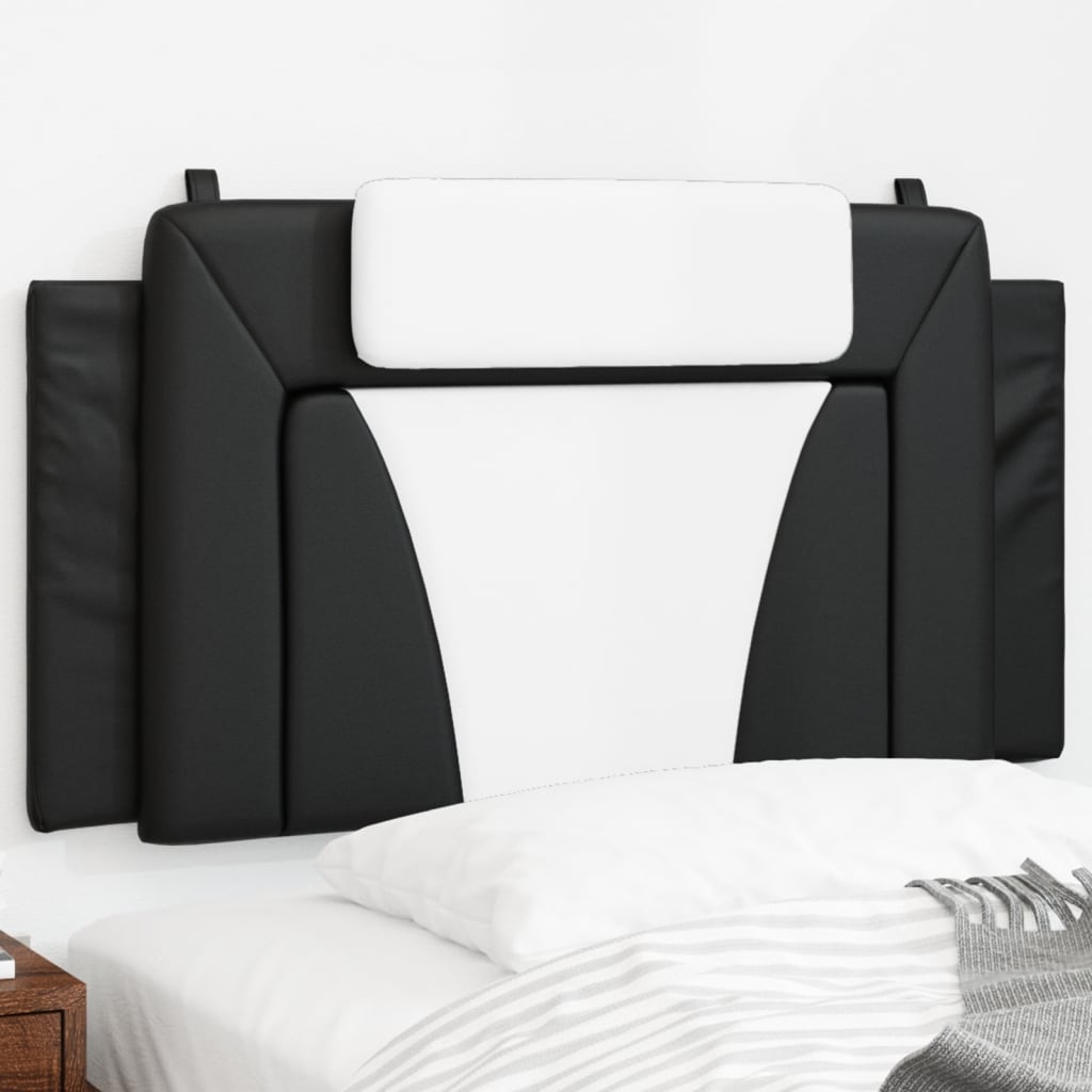 Coussin de tête de lit noir et blanc 100 cm similicuir - XIOS