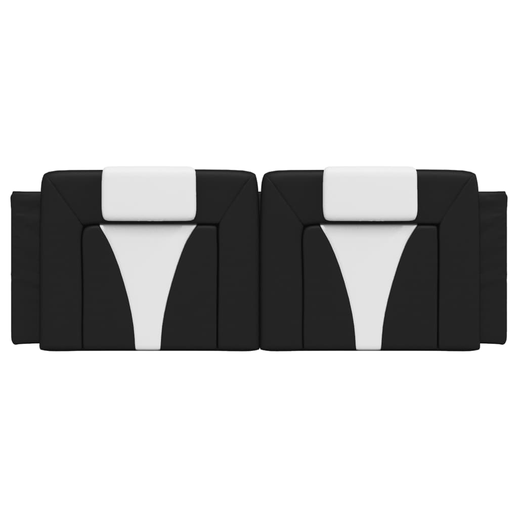Coussin de tête de lit noir et blanc 120 cm similicuir - XIOS