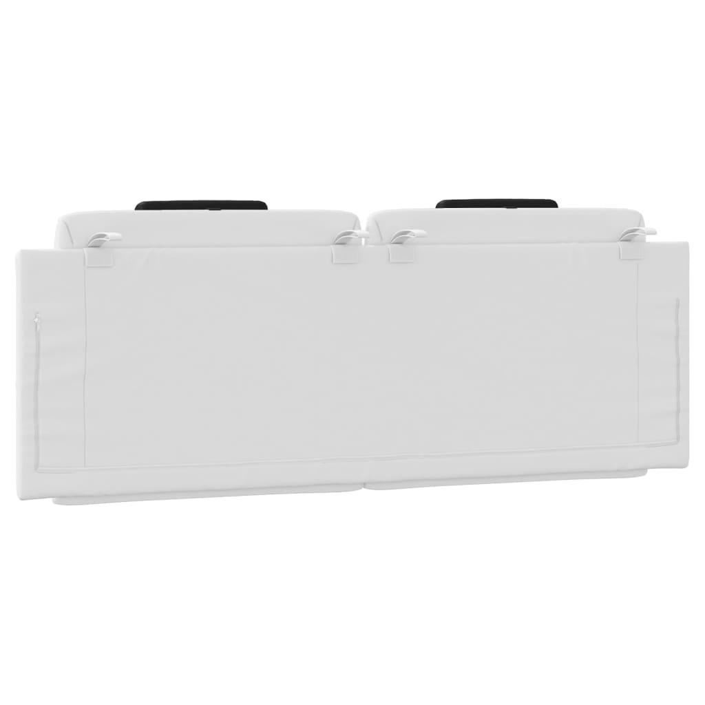 Coussin de tête de lit noir et blanc 120 cm similicuir - XIOS