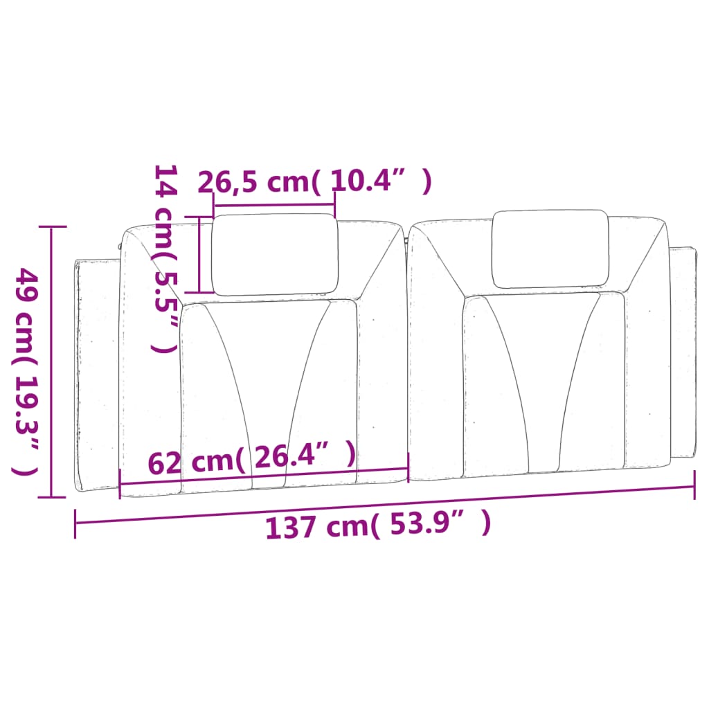 Coussin de tête de lit Viana noir et blanc 137 cm similicuir - XIOS