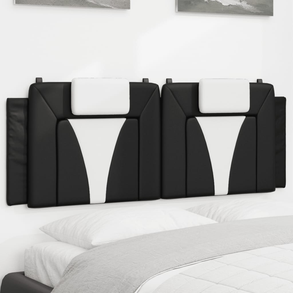 Coussin de tête de lit Viana noir et blanc 137 cm similicuir - XIOS